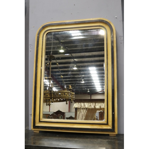 462 - Antique French repainted arched mirror, approx 82cm H x 70cm W