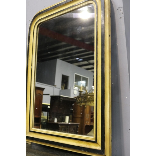 462 - Antique French repainted arched mirror, approx 82cm H x 70cm W