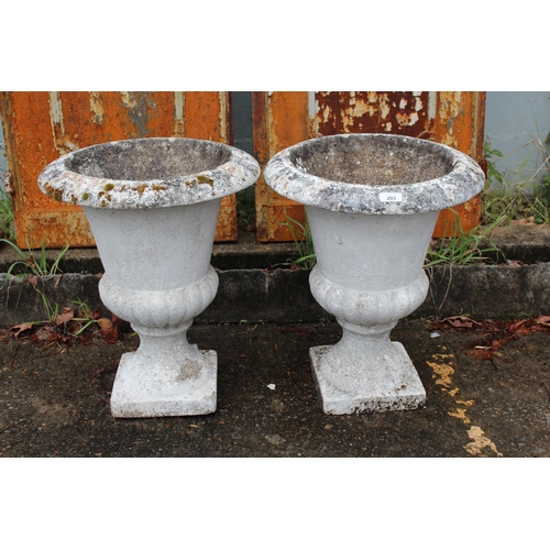 293 - Pair of French composite stone garden vases, each approx 52cm H x 42cm Dia (2)