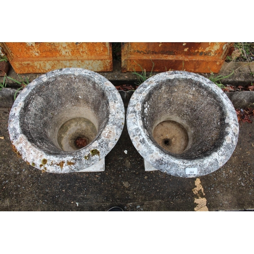 293 - Pair of French composite stone garden vases, each approx 52cm H x 42cm Dia (2)