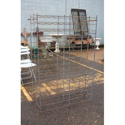 478 - Vintage French wine bottle cage / rack, approx 156cm H x 100cm W x 44cm D