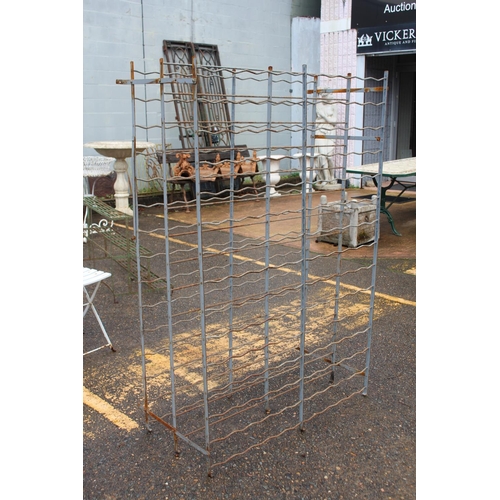 478 - Vintage French wine bottle cage / rack, approx 156cm H x 100cm W x 44cm D