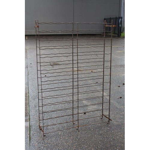 479 - Vintage French wine bottle cage / rack, approx 147cm H x 100cm W x 16cm D