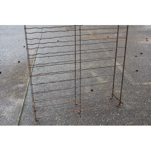 479 - Vintage French wine bottle cage / rack, approx 147cm H x 100cm W x 16cm D