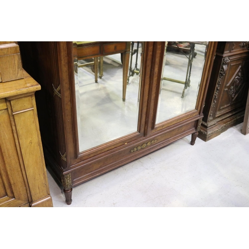 313 - Antique French Louis XVI style two door armoire, approx 240cm H x 138cm W x 58cm D