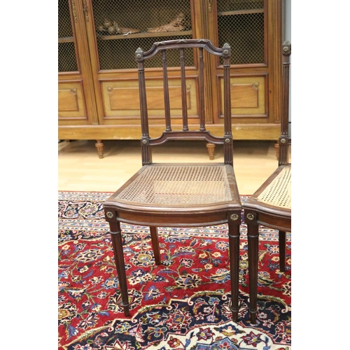 314 - Pair of antique French Louis XVI style petite side chairs (2)