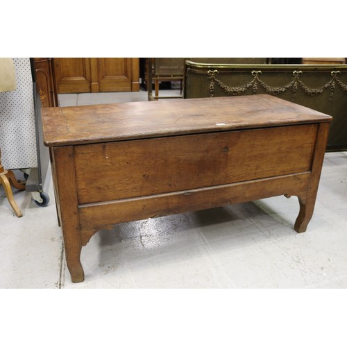 378 - Antique late 18th century French oak coffer, of plain design, approx 68cm H x 137cm W x 59cm D