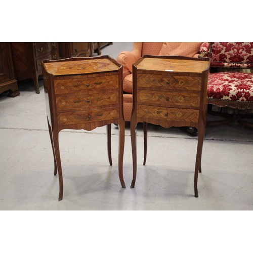 274 - Pair of French Louis XV style nightstands, each approx 74cm H x 39cm W x 31cm D (2)