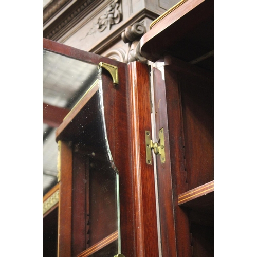 254 - Fine antique French figured burr wood three door armoire, with gilt metal mounts, approx 223cm H x 2... 
