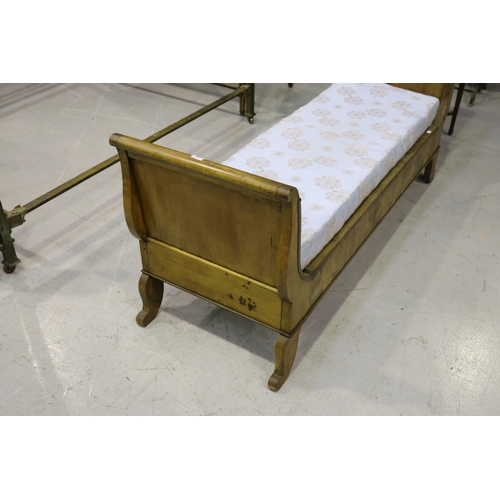 136 - Antique 19th century French double ended daybed, approx 76cm H x 172cm L x 59cm W