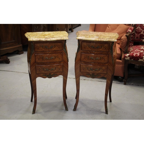 214 - Pair of vintage French Louis XV style nightstands, each approx 77cm H (2)