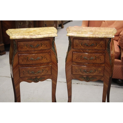 214 - Pair of vintage French Louis XV style nightstands, each approx 77cm H (2)