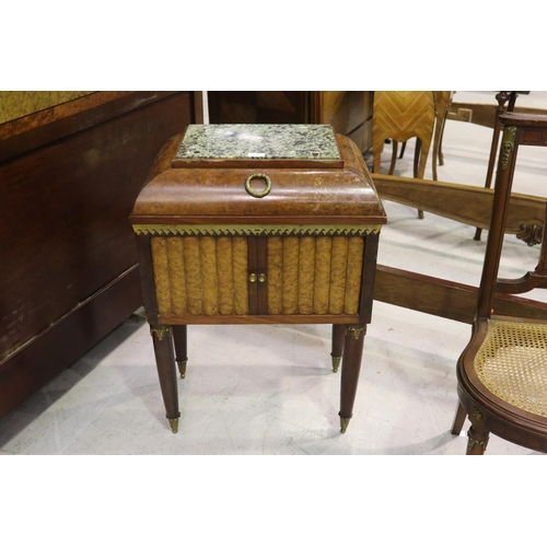 256 - French marble topped nightstand, approx 80cm H x 57cm W x 35cm D