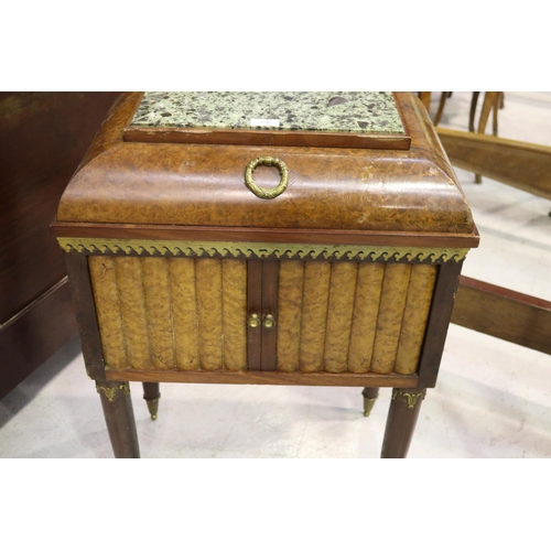 256 - French marble topped nightstand, approx 80cm H x 57cm W x 35cm D