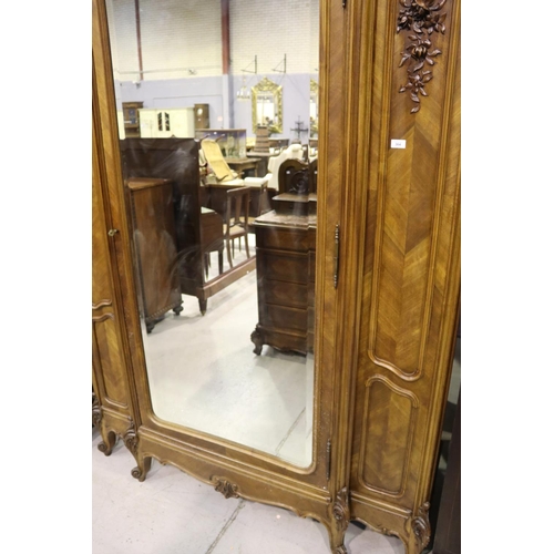 364 - French Louis XV style single door armoire, approx 266cm H x 164cm W x 54cm D