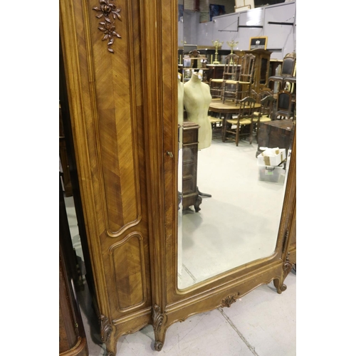 364 - French Louis XV style single door armoire, approx 266cm H x 164cm W x 54cm D