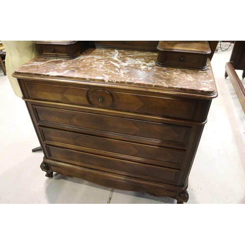 366 - French Louis XV style dressing chest, approx 200cm H x 116cm W x 55cm D