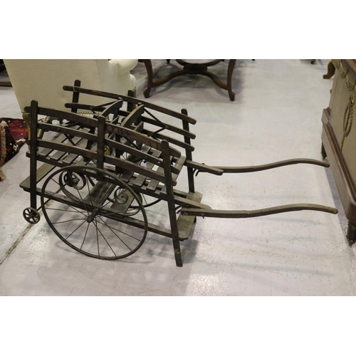 374 - Antique French dog cart, fitted with large spoke wheels, approx 78cm H x 135cm L x 44cm D