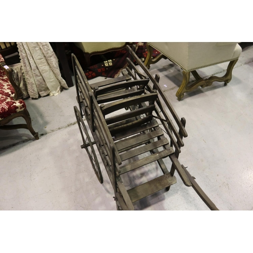 374 - Antique French dog cart, fitted with large spoke wheels, approx 78cm H x 135cm L x 44cm D