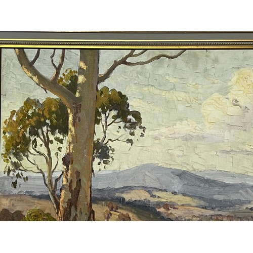 1083 - Sir Erik Langker (1898-1982) Australia, Rural vista, oil on canvas, signed lower right, approx 60 cm... 