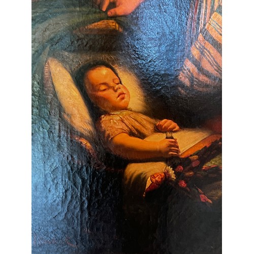 1089 - Jacobus Hermanus Otterbeek (1839-1902) Netherlands, Mother & Child, oil on canvas, in its original g... 