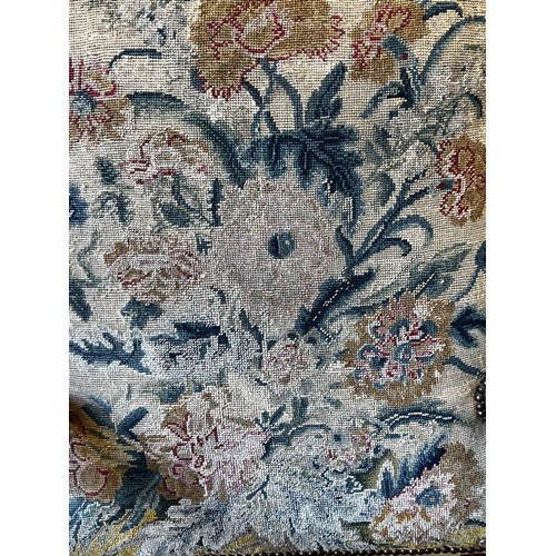 1143 - Antique French tapestry high back armchair, Ex Braesyde Bowral