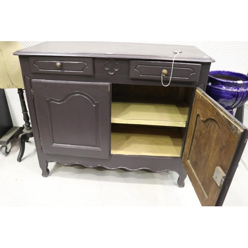 463 - Antique French dark grey painted provincial buffet, approx 106cm H x 131cm W x 56cm D