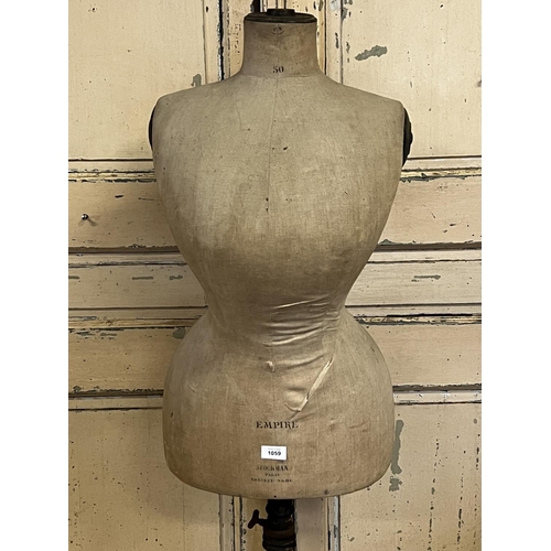 1059 - Antique French Stockman Empire mannequin, approx 155cm H
