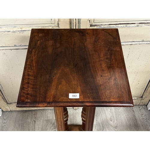 1061 - Antique French walnut jardinière stand, approx 112cm H x 44cm W x 44cm D