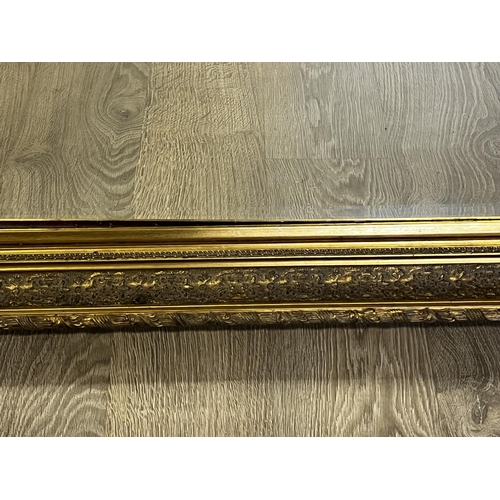 1113 - Modern gilt framed bevelled edge mirror, approx 84cm H x 114cm W x 9cm D