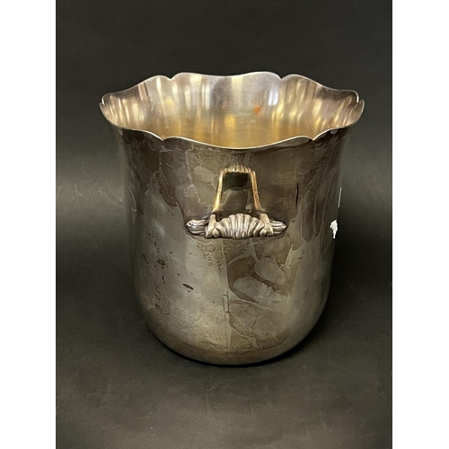 1305 - French twin handled champagne bucket, stamped Ercuis, approx 20.5cm X 20cm D