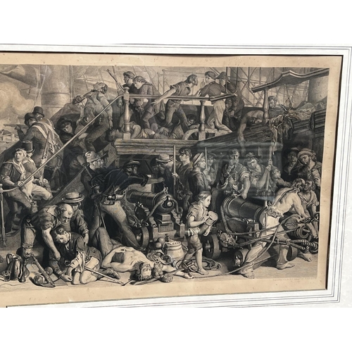 1344 - Large antique engraving The Death of Nelson at the battle of Trafalgar, after the painting by Daniel... 