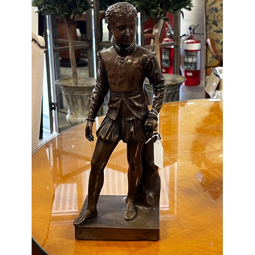 1103A - Antique patinated Barbedienne Foundeur French bronze sculpture of a young Henry IV, King of France 