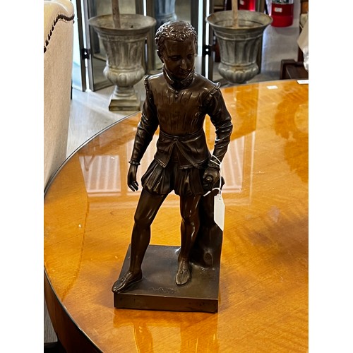 1103A - Antique patinated Barbedienne Foundeur French bronze sculpture of a young Henry IV, King of France 