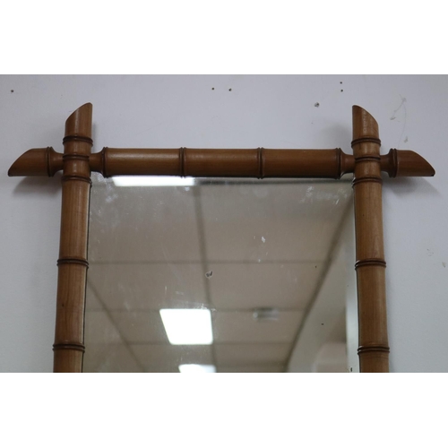 12 - Antique French faux bamboo mirror, approx 64cm x 54cm