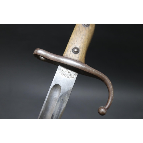 21 - Turkish Model 1890 bayonet and scabbard (Kiesling 663). An excellent example in particularly good co... 