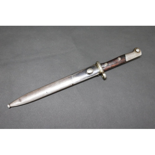 26 - South American bayonet with scabbard. Very similar to Kiesling 149), blade has a crest on the ricass... 
