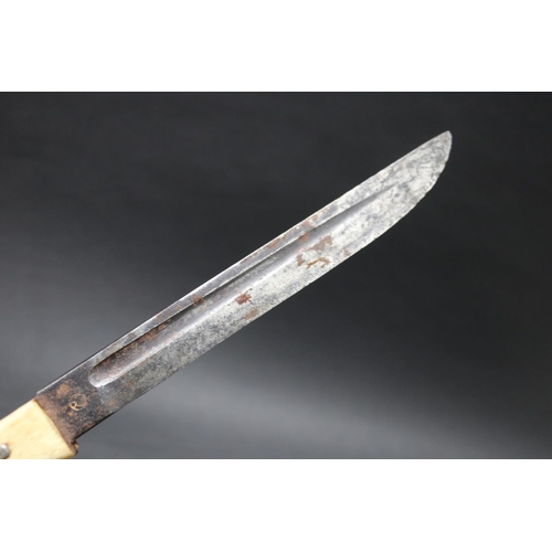 28 - Japanese Arisaka bayonet converted to a fighting knife29 with bone grip scales. A nice example of a ... 