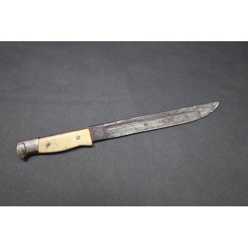 28 - Japanese Arisaka bayonet converted to a fighting knife29 with bone grip scales. A nice example of a ... 