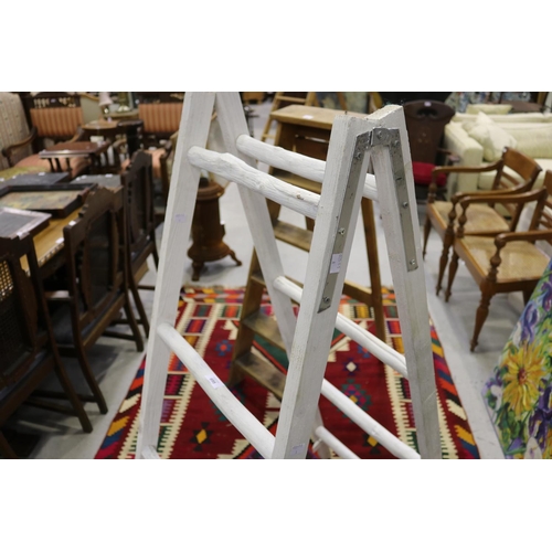 50 - Painted wooden ladder, approx 150cm H (closed)