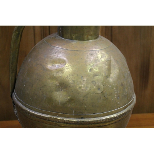 55 - Antique French brass jug, approx 35cm H x 27cm Dia