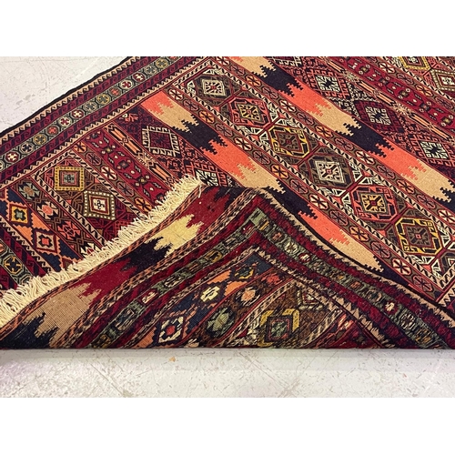 59 - Handmade Persian kilim torkaman carpet, pure wool, approx 119cm x 183cm