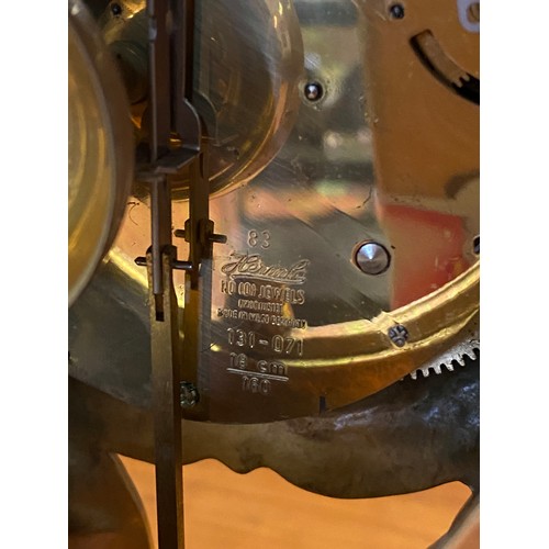 87 - Vintage West German movement, Louis XV revival clock, cast brass case, no key has pendulum, unknown ... 