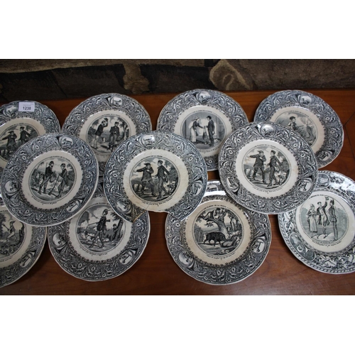 95 - Set of French pottery plates, each approx 20cm Dia (11)