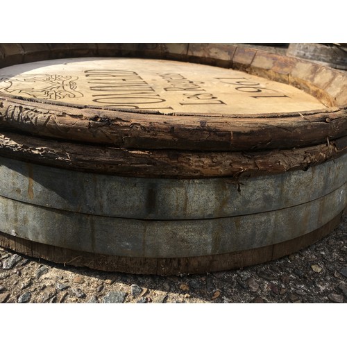 141 - French barrel front marked Pommard Les Rugiens 1961, approx 63cm Dia