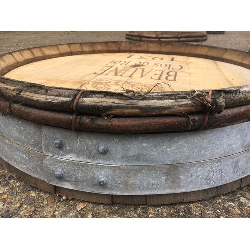 145 - French barrel front marked Beaune Clos de Roi 1951, approx 63cm Dia