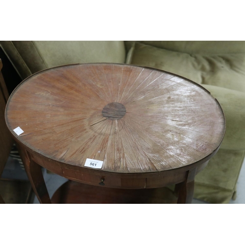 153 - Antique French oval side or salon table, A/F approx 76cm H x 55cm W x 36cm D