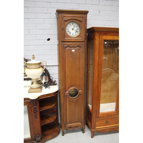 157 - Antique French Louis XV style longcase clock, with comtoise movement, (later case) has pendulum and ... 