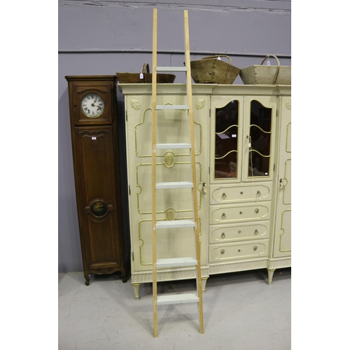 195 - Wooden painted wall ladder, approx 264cm H