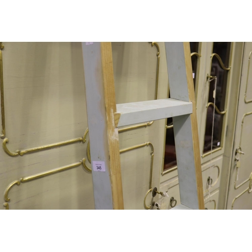 195 - Wooden painted wall ladder, approx 264cm H